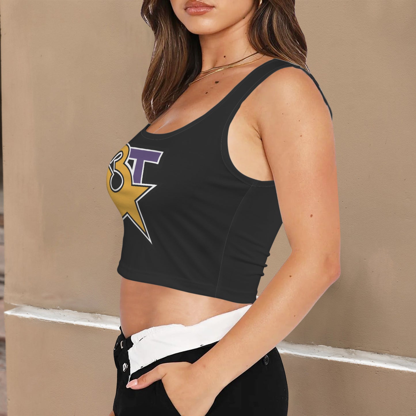 Women's Square Neck Crop Tank Top