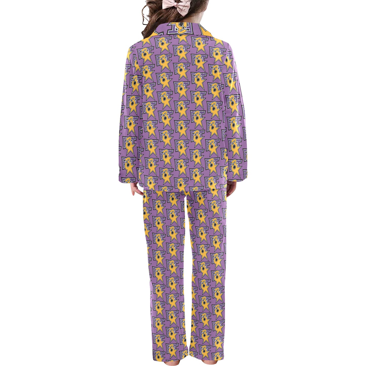 Little Girls' V-Neck Long Pajama Set