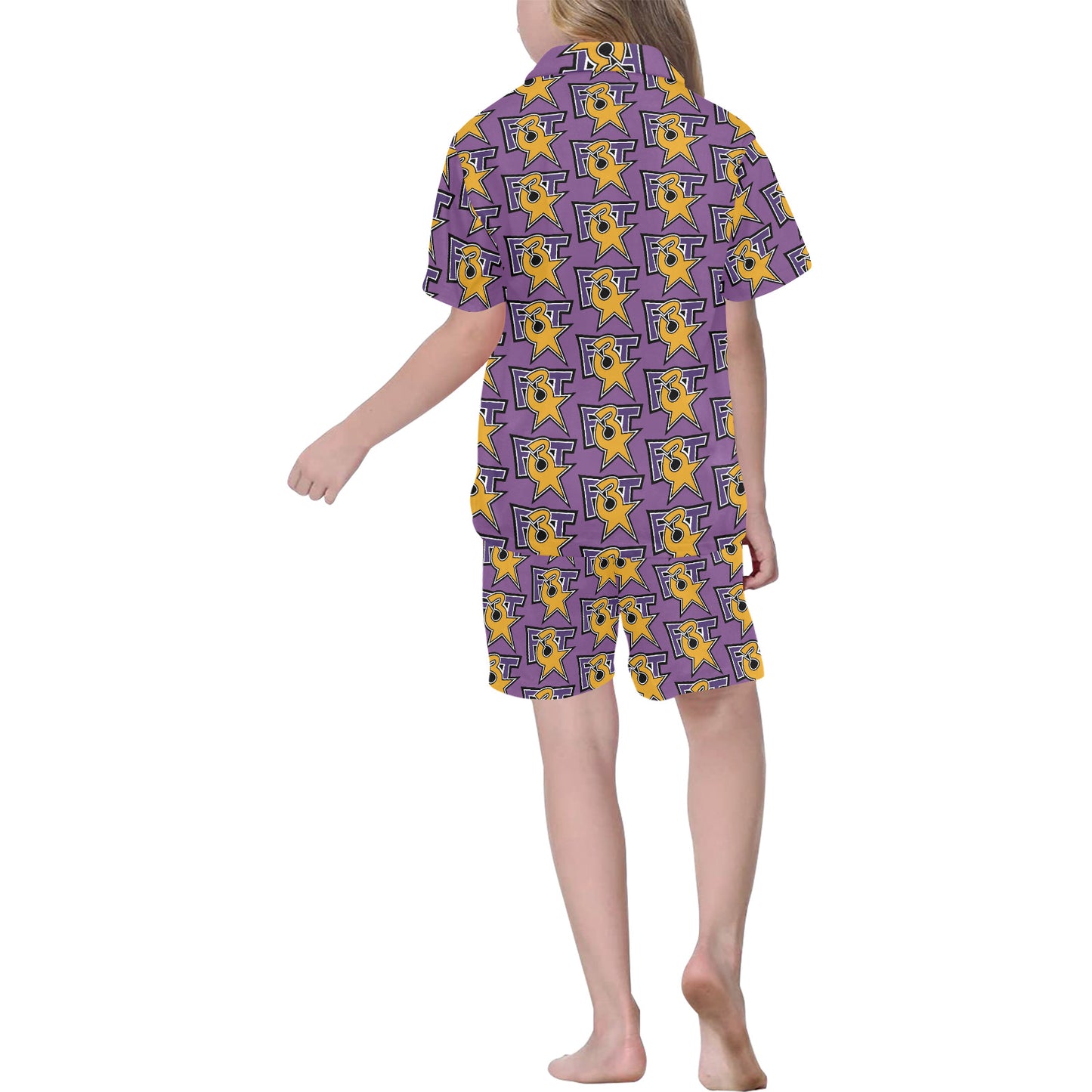 Big Girls' V-Neck Short Pajama Set