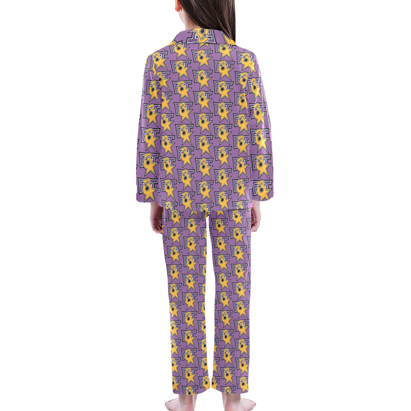 Big Girls' V-Neck Long Pajama Set