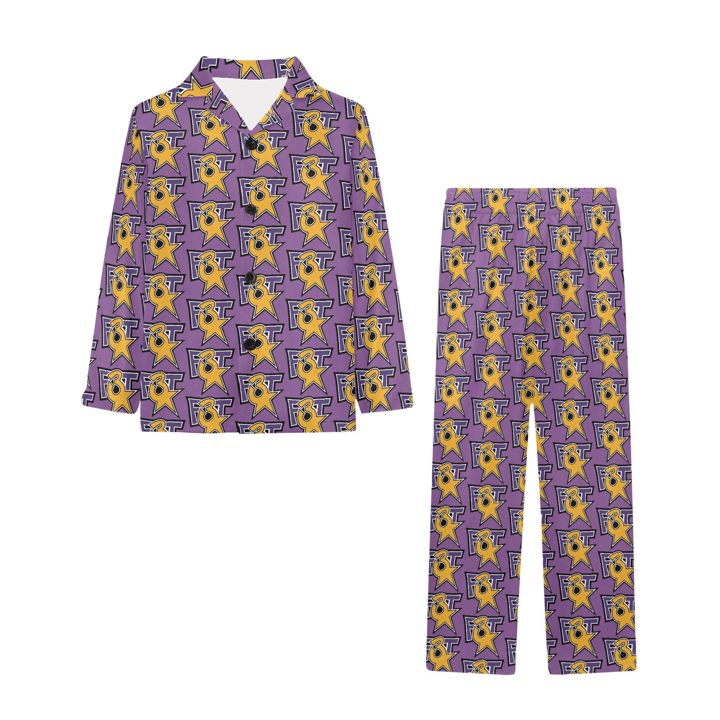 Big Girls' V-Neck Long Pajama Set