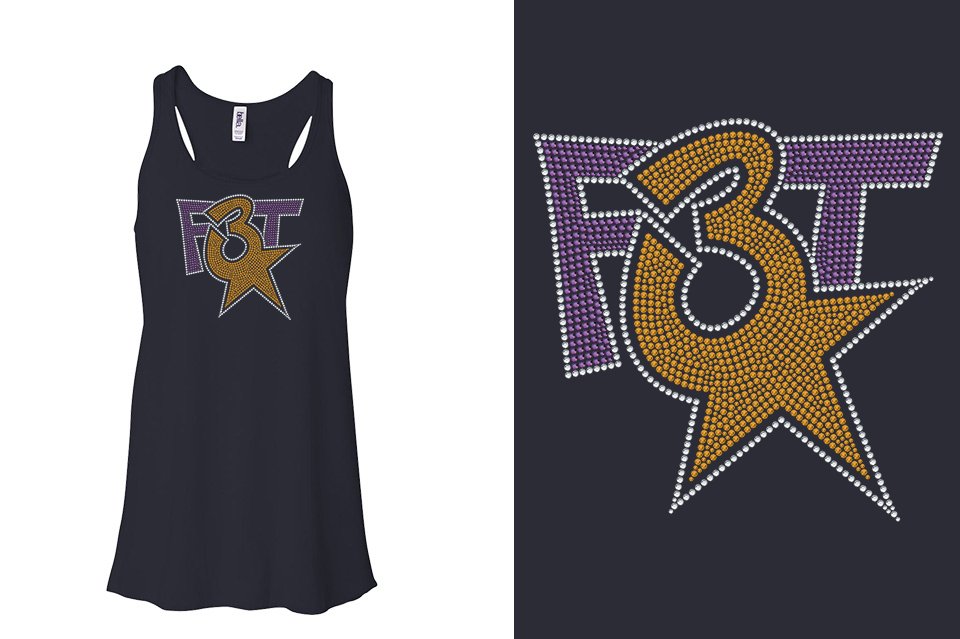 Rhinestones Florida Triple Threat F3T stones Youth Flowy Racerback Tank