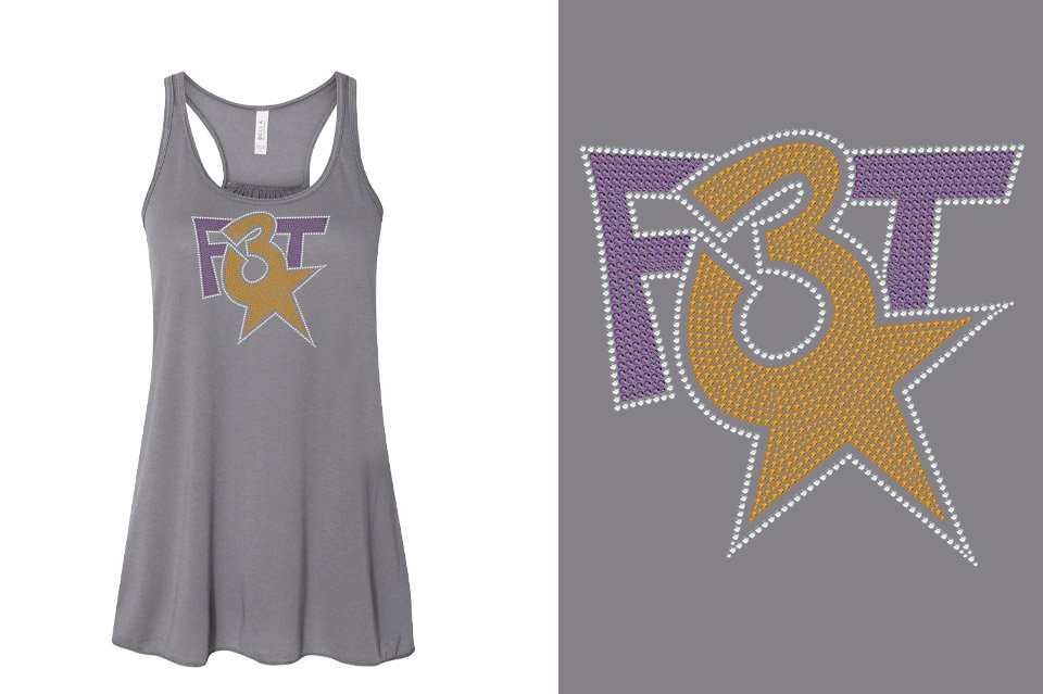 Rhinestones Florida Triple Threat F3T stones Youth Flowy Racerback Tank