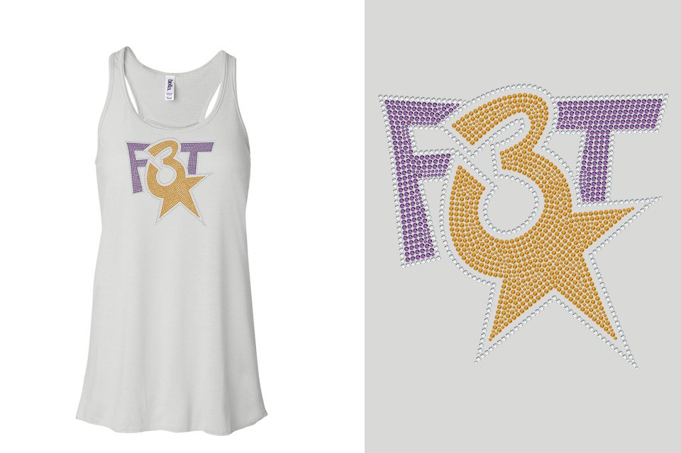 Rhinestones Florida Triple Threat F3T stones Youth Flowy Racerback Tank