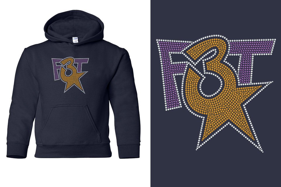 Rhinestones Florida Triple Threat F3T stones Youth Unisex Pullover Hoodie