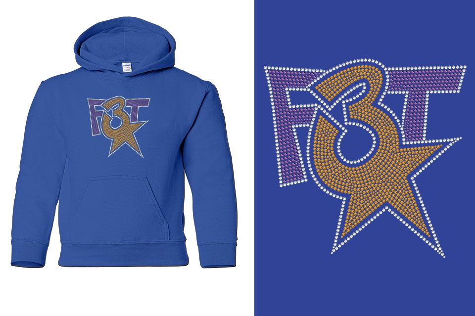 Rhinestones Florida Triple Threat F3T stones Youth Unisex Pullover Hoodie