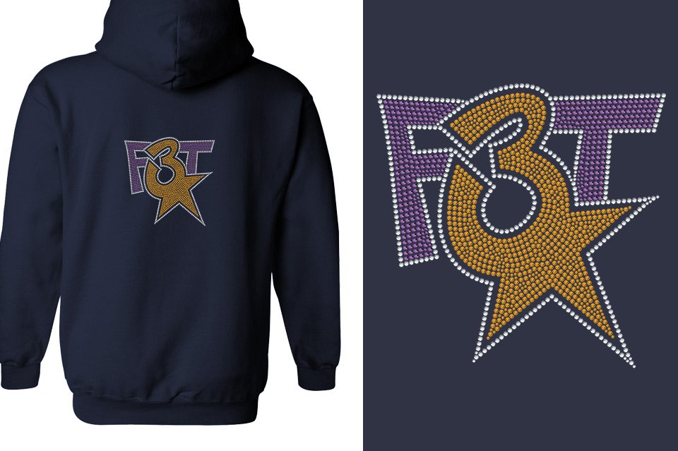 Rhinestones Florida Triple Threat F3T stones Unisex Zip Hoodie