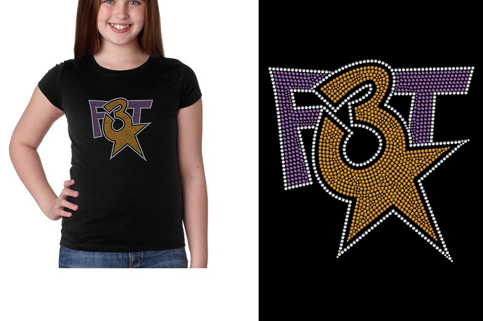 Rhinestones Florida Triple Threat F3T stones Girls' Princess T-Shirt