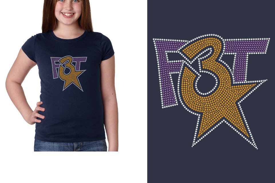 Rhinestones Florida Triple Threat F3T stones Girls' Princess T-Shirt