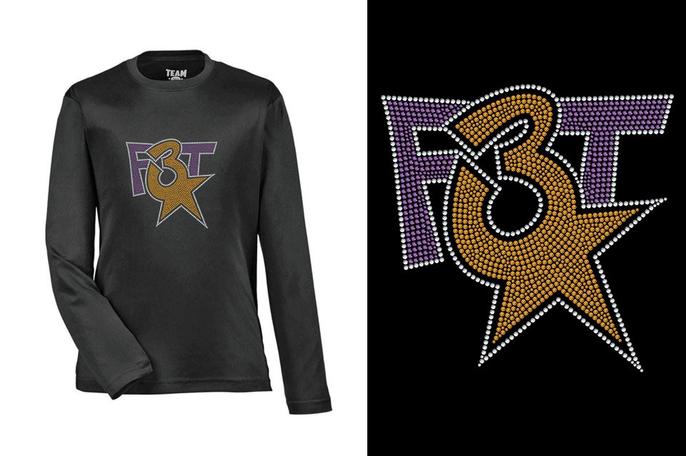 Rhinestones Florida Triple Threat F3T stones Youth Performance Long Sleeve T-Shirt
