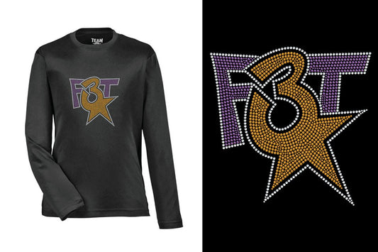 Rhinestones Florida Triple Threat F3T stones Youth Performance Long Sleeve T-Shirt