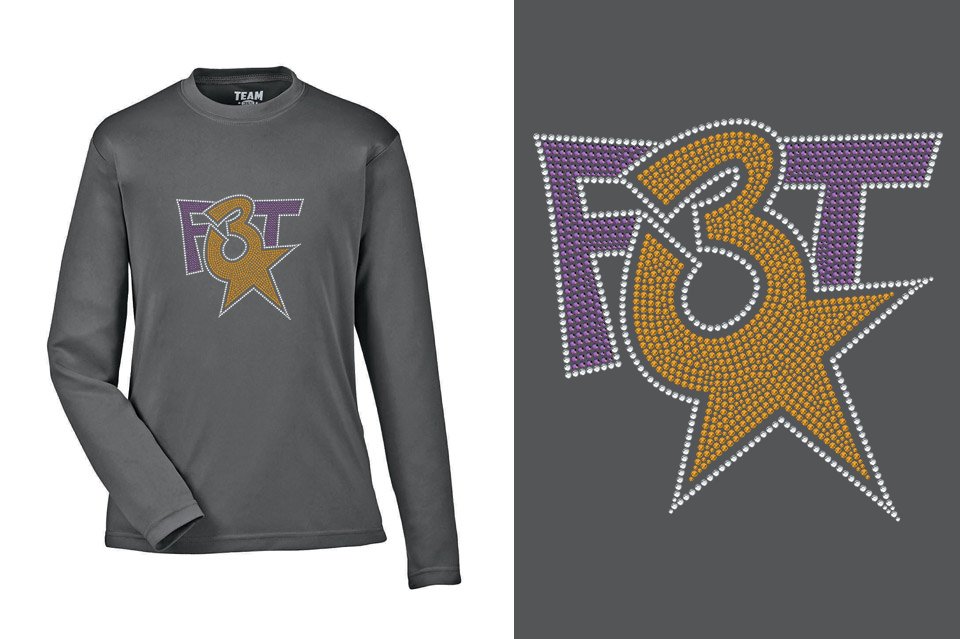 Rhinestones Florida Triple Threat F3T stones Youth Performance Long Sleeve T-Shirt