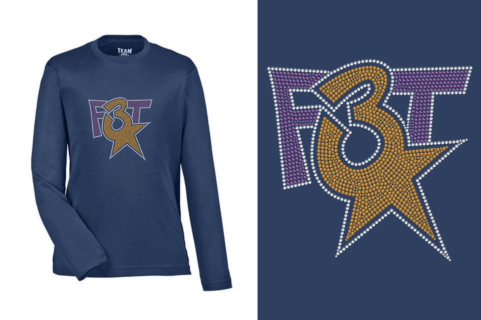 Rhinestones Florida Triple Threat F3T stones Youth Performance Long Sleeve T-Shirt