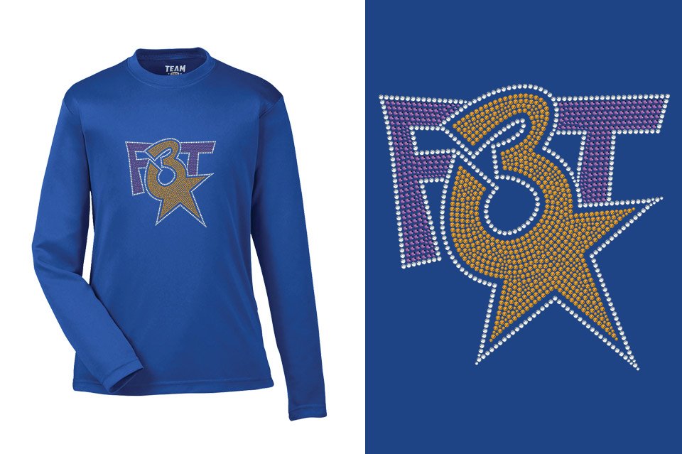 Rhinestones Florida Triple Threat F3T stones Youth Performance Long Sleeve T-Shirt