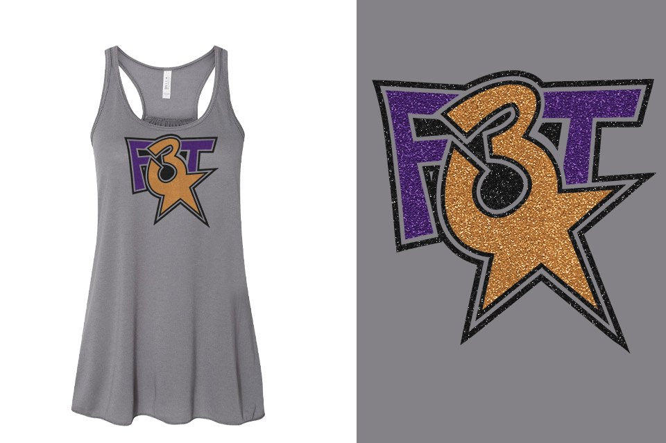 Florida Triple Threat F3T logo glitter Youth Flowy Racerback Tank