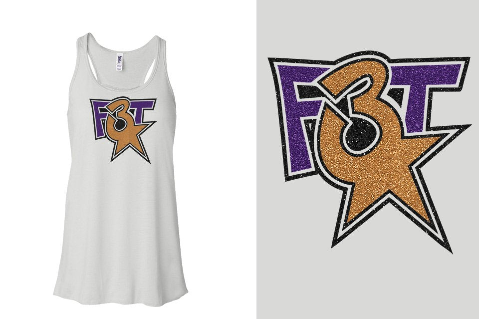 Florida Triple Threat F3T logo glitter Youth Flowy Racerback Tank