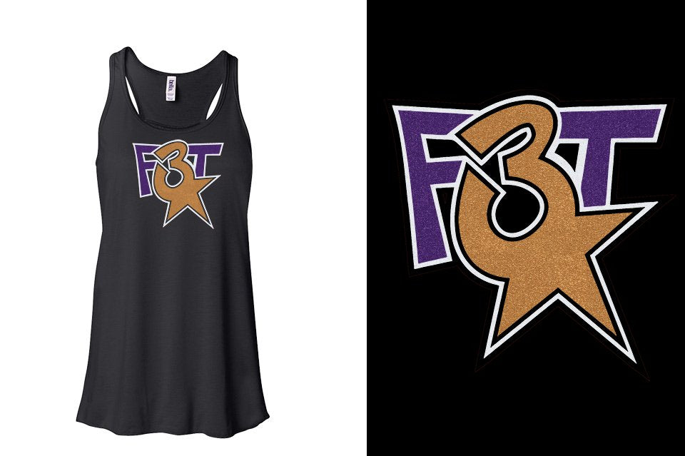Florida Triple Threat F3T logo glitter Youth Flowy Racerback Tank