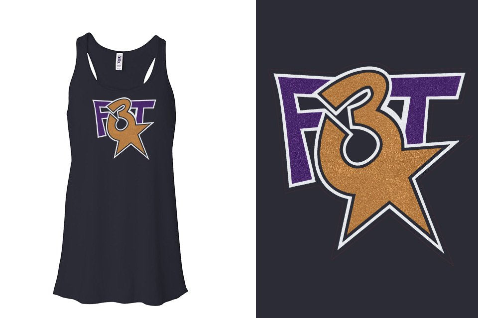 Florida Triple Threat F3T logo glitter Youth Flowy Racerback Tank