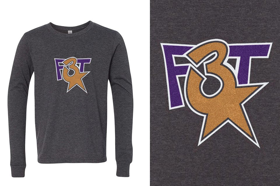 Florida Triple Threat F3T Logo Glitter Youth Unisex Unisex Long Sleeve T-Shirt