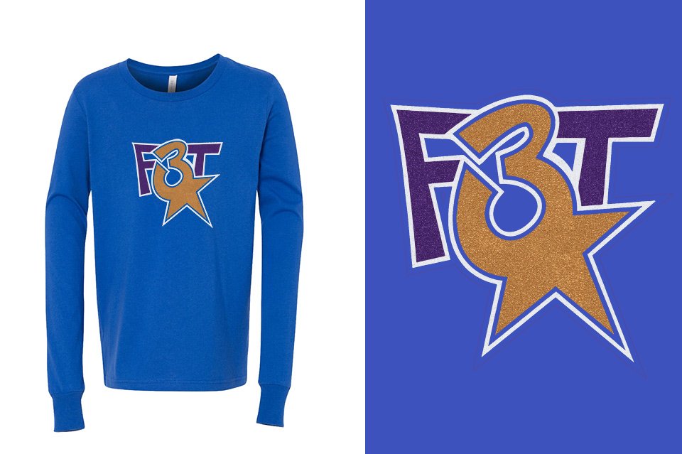 Florida Triple Threat F3T Logo Glitter Youth Unisex Unisex Long Sleeve T-Shirt