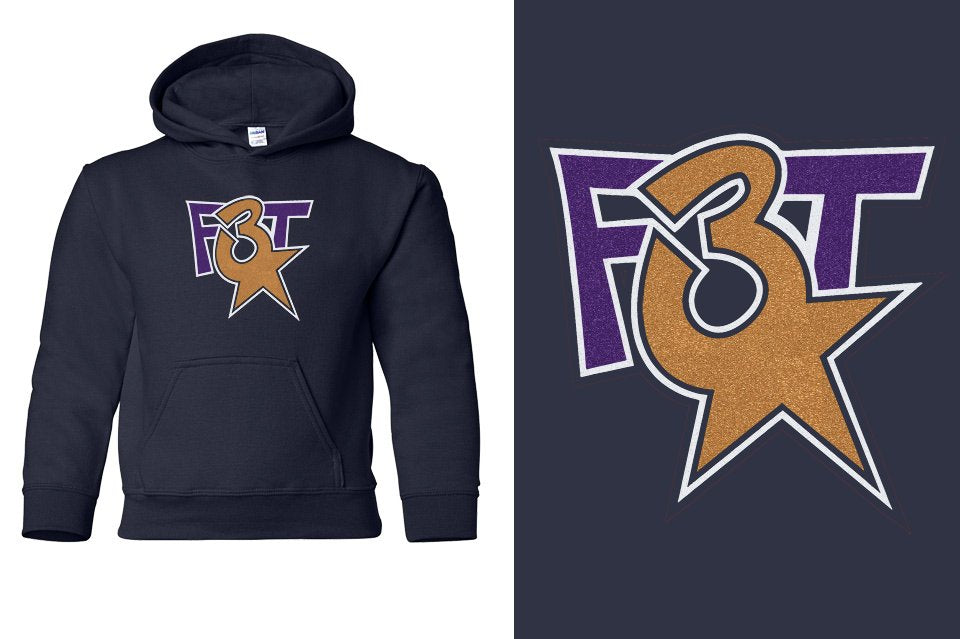 Florida Triple Threat F3T Logo Glitter Youth Unisex Pullover Hoodie