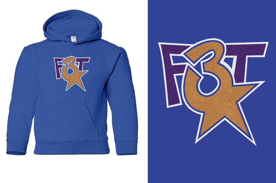 Florida Triple Threat F3T Logo Glitter Youth Unisex Pullover Hoodie