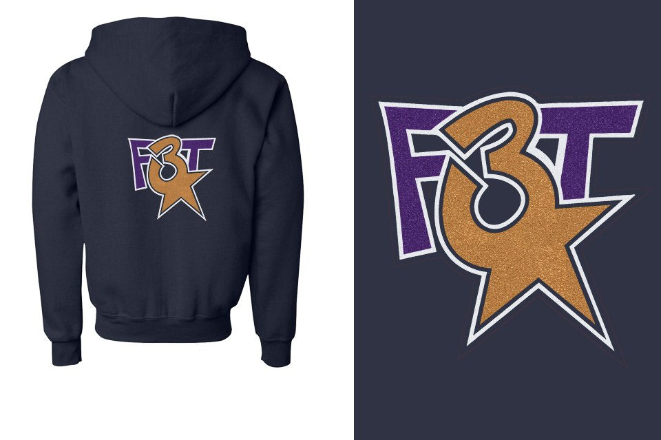Florida Triple Threat F3T logo glitter Youth Unisex Zip Hoodie
