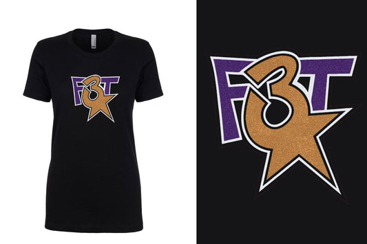 Florida Triple Threat F3T Logo Glitter Girls/Juniors Crew Neck T-Shirt