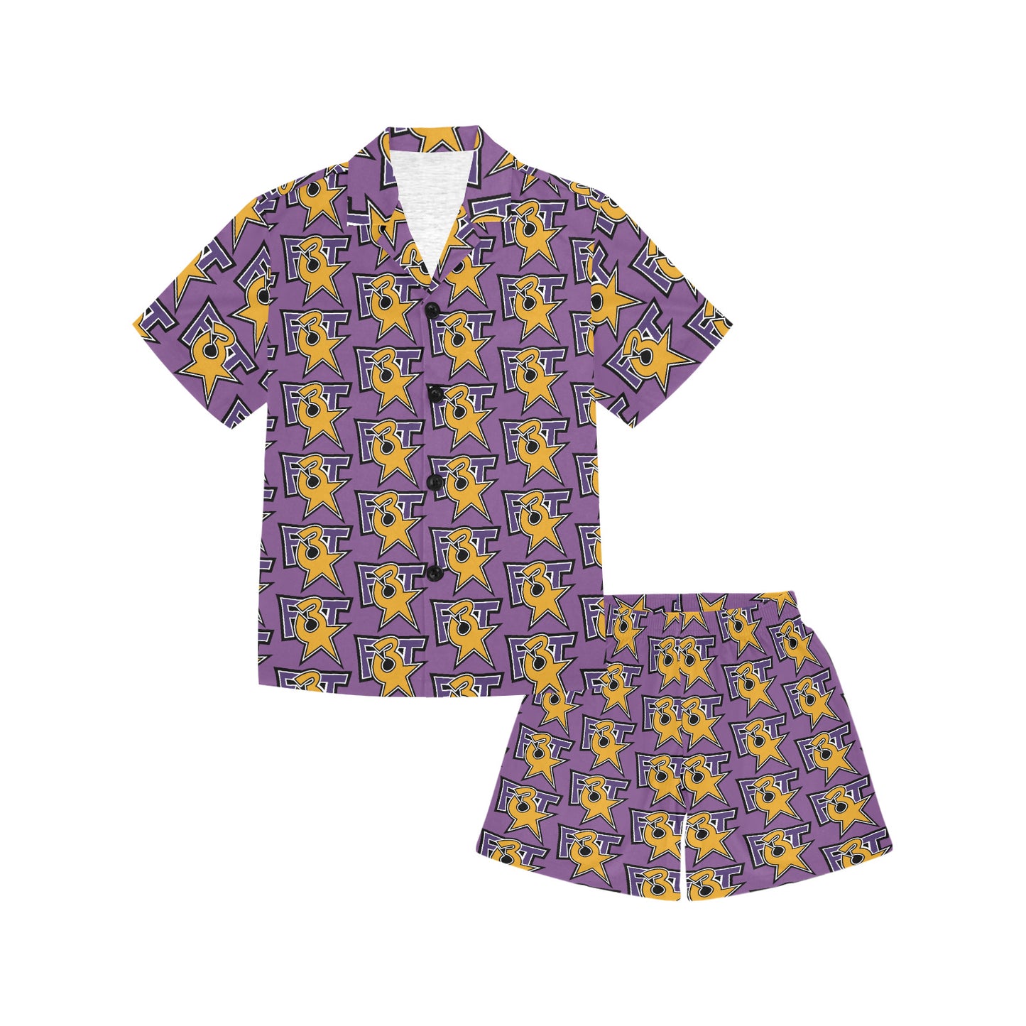 Big Girls' V-Neck Short Pajama Set
