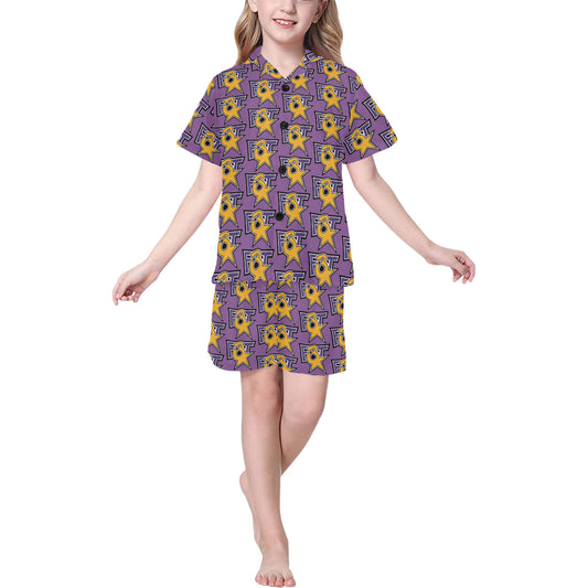 Big Girls' V-Neck Short Pajama Set