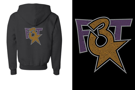 Rhinestones Florida Triple Threat F3T stones Youth Unisex Zip Hoodie