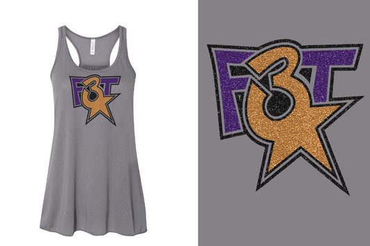 Florida Triple Threat F3T logo glitter Youth Flowy Racerback Tank