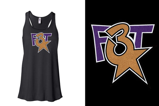 Florida Triple Threat F3T logo glitter Youth Flowy Racerback Tank